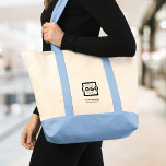 Custom Company Logo Branded Promotional Blue Tote Bag<br><div class="desc">Easily personalize this trendy tote bag with your own business logo and promotional information. Custom branded tote bags are great as corporate gifts for employees,  customers,  and clients. They can also be used to promote your business brand at exhibitions,  conferences or as trade show giveaways. No minimum order quantity.</div>