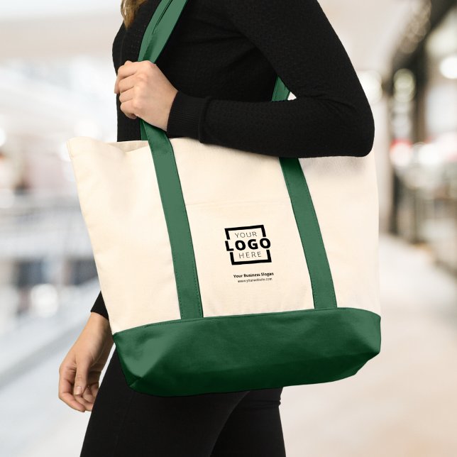Custom Company Logo Branded Promotional Green Tote Bag (Creator Uploaded)