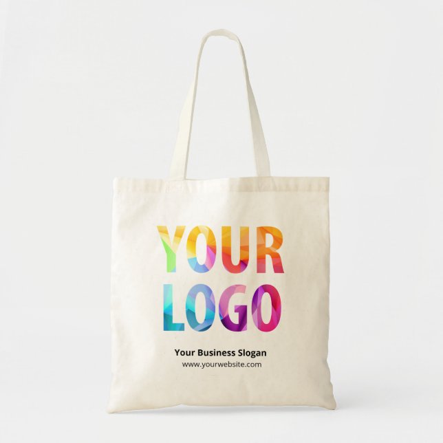 Custom Company Logo Branded Promotional Tote Bag (Front)