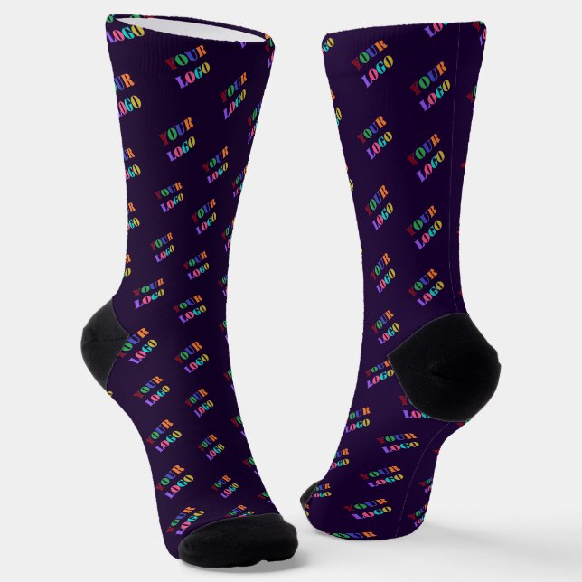 Custom Company Logo Branded Socks Example (Angled)