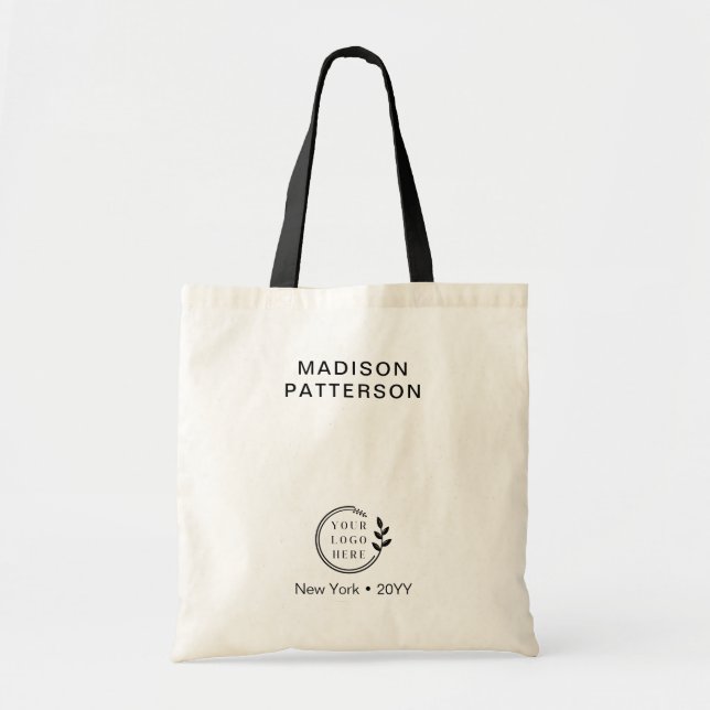 Custom Company Logo Budget Business Custom Name Tote Bag (Front)