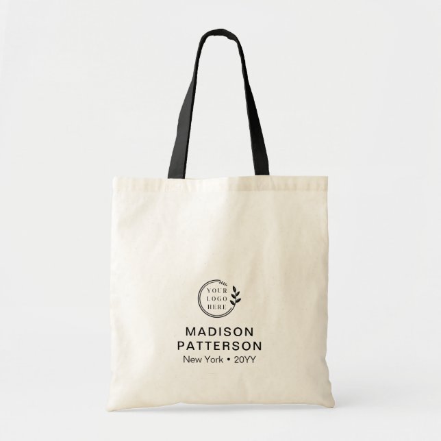 Custom Company Logo Budget Business Custom Name Tote Bag (Front)
