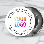 Custom Company Logo Business Corporate Branded 6 Cm Round Badge<br><div class="desc">Create your own custom pinback button pin with your company logo and personalised brand message or contact info. This is a promotional giveaway button for marketing your business on trade shows, conferences, and other company events. You can easily change the background colour to match your corporate colours. No minimum order...</div>