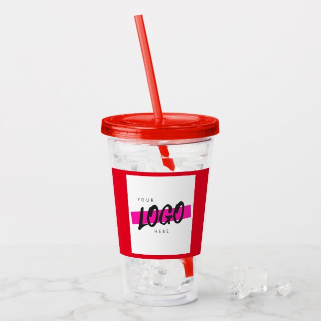 Custom Company logo business corporate promotional Acrylic Tumbler (Front Ice)