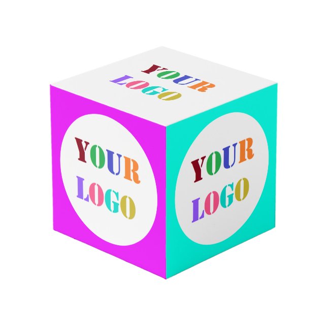 Custom Company Logo Business Cube Choose Colours (Front Angled)