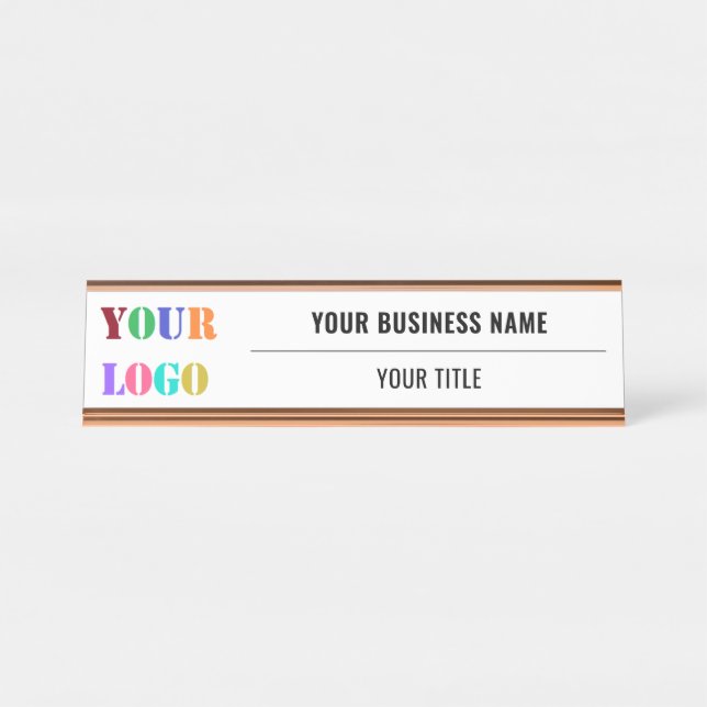 Custom Company Logo Business Desk Name Plate (Front)