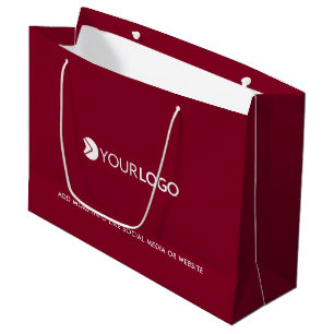 Custom company logo business gifts burgundy large gift bag