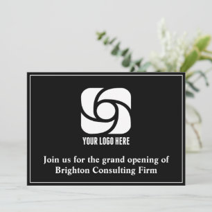 Custom Company Logo Business Grand Opening Black Announcement