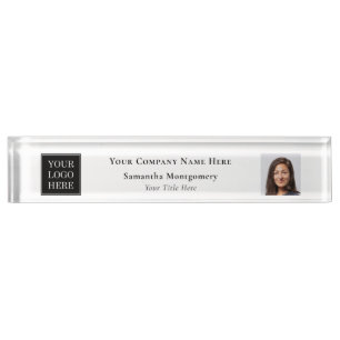Custom Company Logo Business Name Title Photo Nameplate