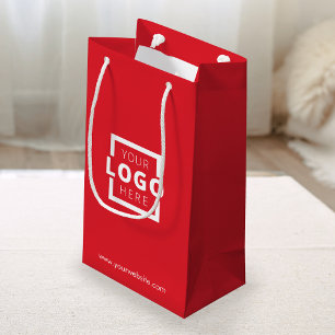 Custom Company Logo Business Promo Red Shopping Small Gift Bag