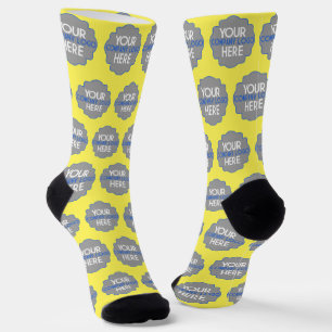 Custom Company Logo Business Promo Yellow Socks