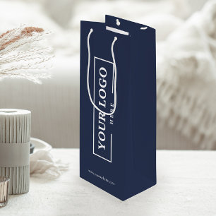 Custom Company Logo Business Promotional Blue Gift Wine Gift Bag