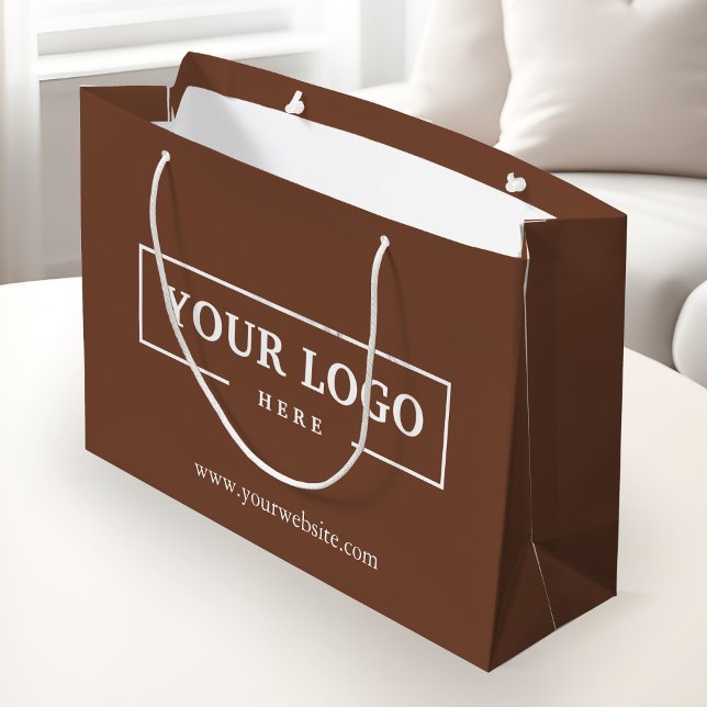 Custom Company Logo Business Promotional Brown Large Gift Bag (Creator Uploaded)