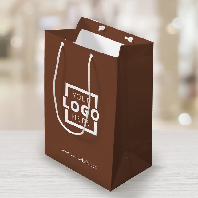 Custom Company Logo Business Promotional Brown Medium Gift Bag (Creator Uploaded)