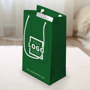 Custom Company Logo Business Promotional Green Small Gift Bag
