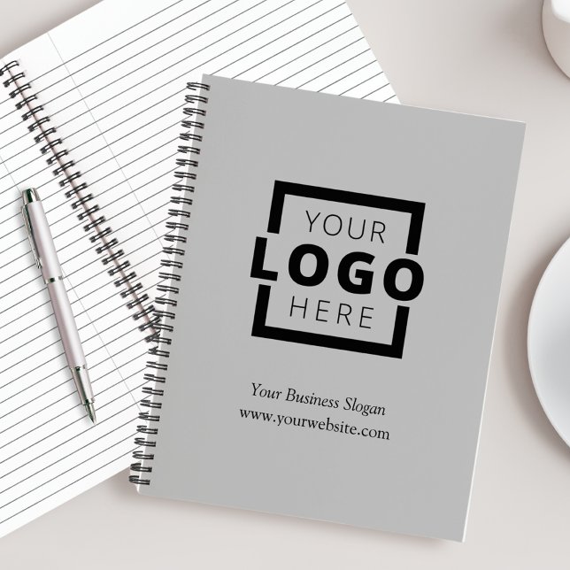 Custom Company Logo Business Promotional Grey Notebook (Creator Uploaded)