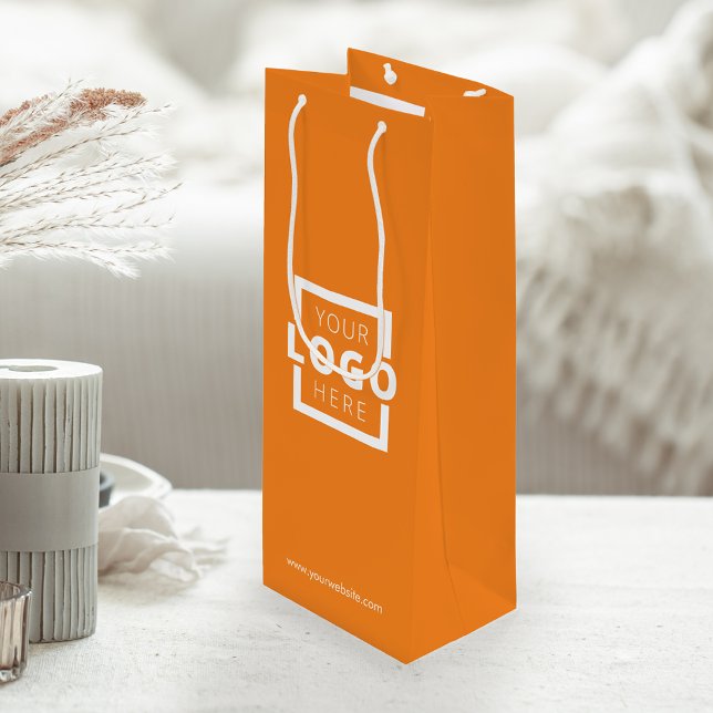 Custom Company Logo Business Promotional Orange Wine Gift Bag (Creator Uploaded)