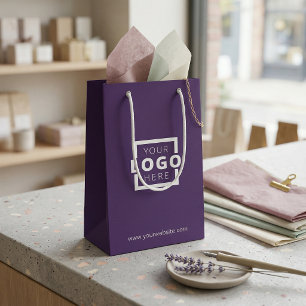 Custom Company Logo Business Promotional Purple Small Gift Bag