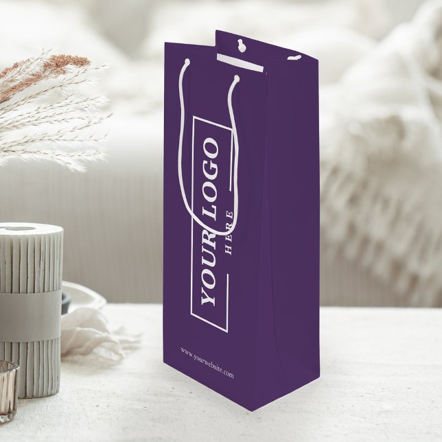 Custom Company Logo Business Promotional Purple Wine Gift Bag (Creator Uploaded)