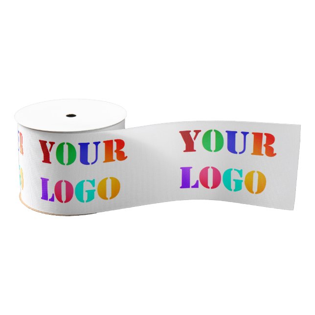 Custom Company Logo Business Promotional Ribbon Grosgrain Ribbon (Spool)