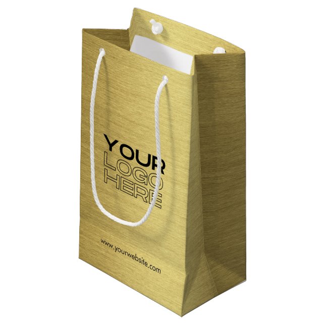 Custom Company Logo Business Promotional Small Gift Bag (Front Angled)