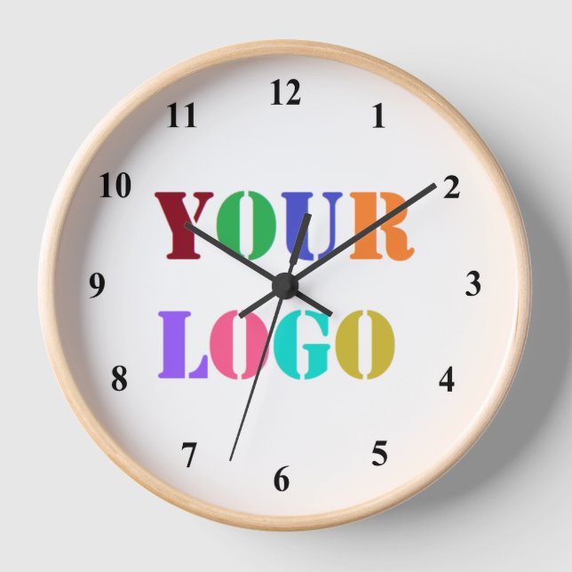 Custom Company Logo Business Wall Clock Template (Front)