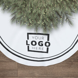 Custom Company Logo Christmas Elegant Party Brushed Polyester Tree Skirt