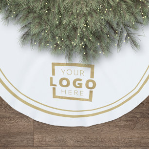 Custom Company Logo Christmas Elegant Party Brushed Polyester Tree Skirt