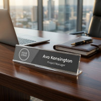 Custom Company Logo Desk Name Plate | Personalised