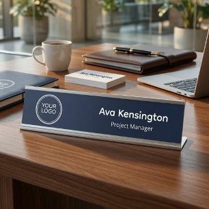 Custom Company Logo Desk Name Plate   Personalised