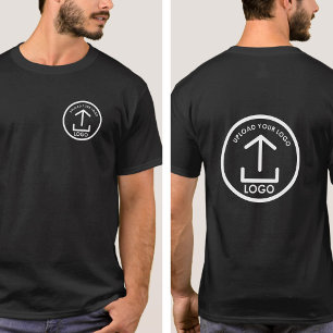 Custom Company Logo Double Sided Black T-Shirt