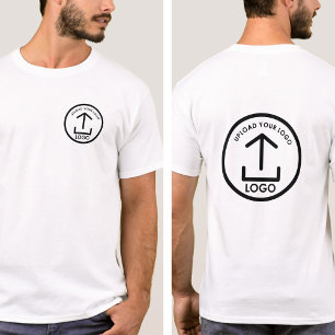 Custom Company Logo Double Sided White T-Shirt
