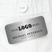 Custom company logo employee faux silver
