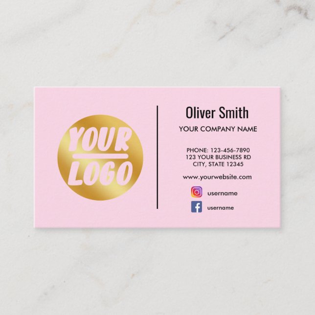 custom company logo gold Black pink or any colour  Business Card (Front)