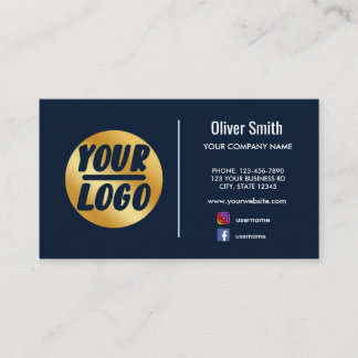 custom company logo gold blue Retro or any colour Business Card