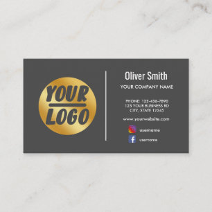 custom company logo gold Dark grey or any colour Business Card