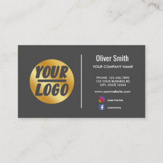 custom company logo gold Dark grey or any colour Business Card