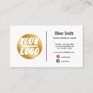 custom company logo gold white Retro or any colour Business Card