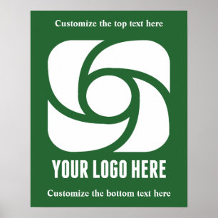 Custom Company Logo Green Business Marketing Poster
