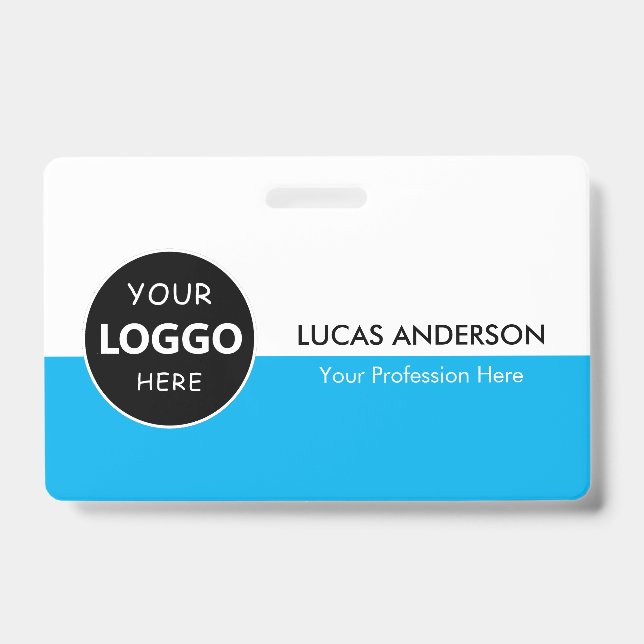 Custom Company Logo ID Employee Staff Minimalist Badge (Front)