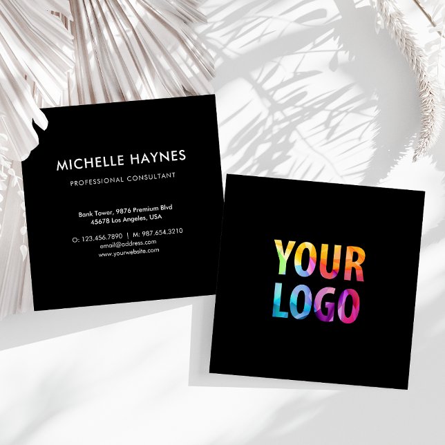 Custom Company Logo Modern Corporate Square Business Card (Creator Uploaded)