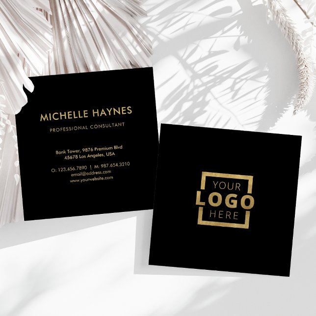 Custom Company Logo Modern Corporate Square Business Card (Creator Uploaded)