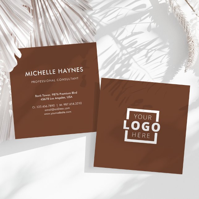 Custom Company Logo Modern Corporate Square Business Card (Creator Uploaded)