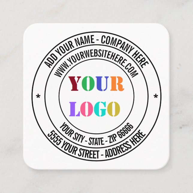 Custom Company Logo Name Address Business Card (Front)