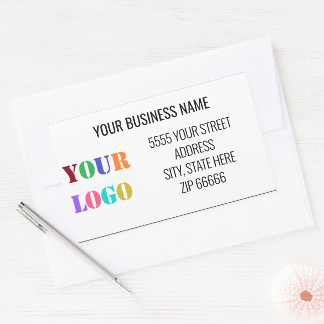 Custom Company Logo Name Address Labels Template (Envelope)