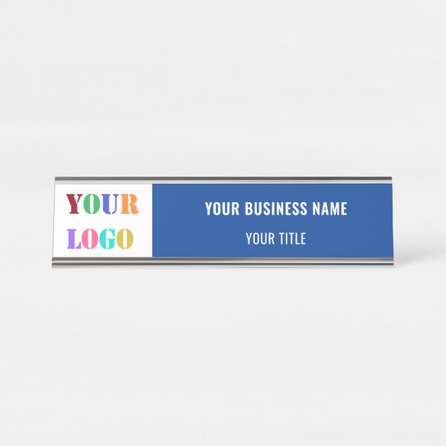 Custom Company Logo Name Business Desk Name Plate (Front)