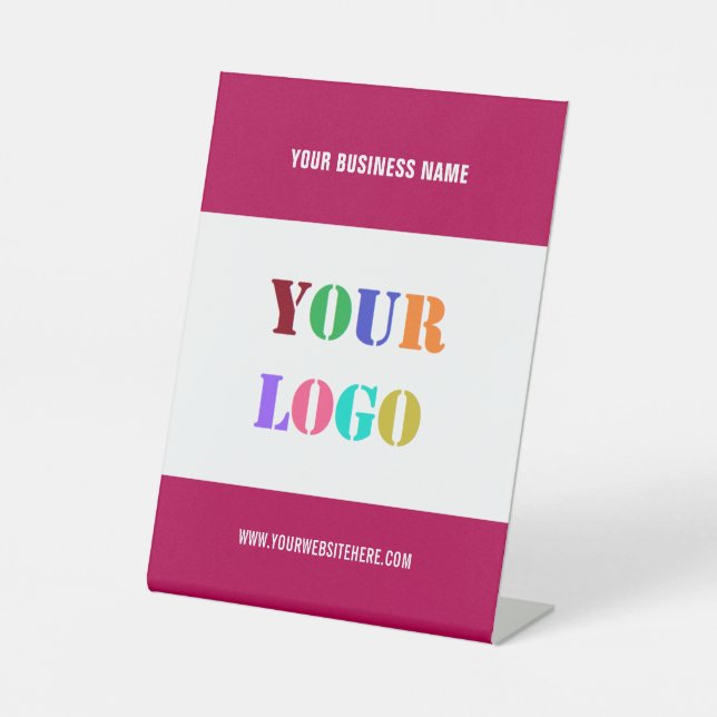 Custom Company Logo Name Business Pedestal Sign (Front)