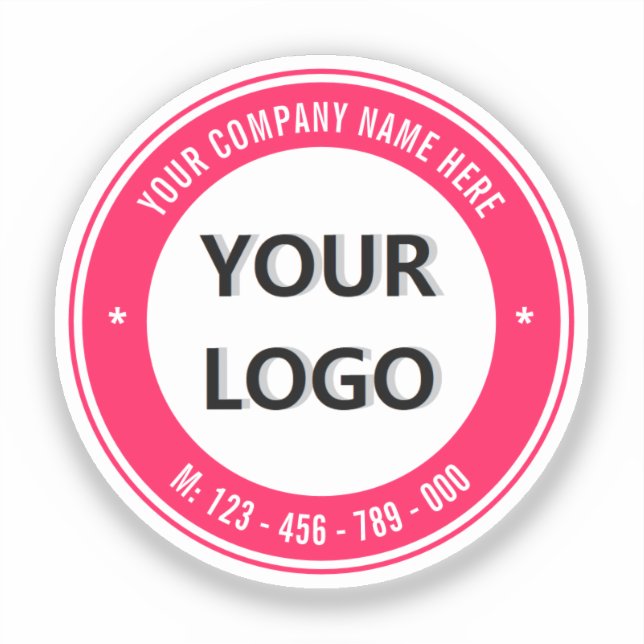 Custom Company Logo Name Business Sticker Template (Front)