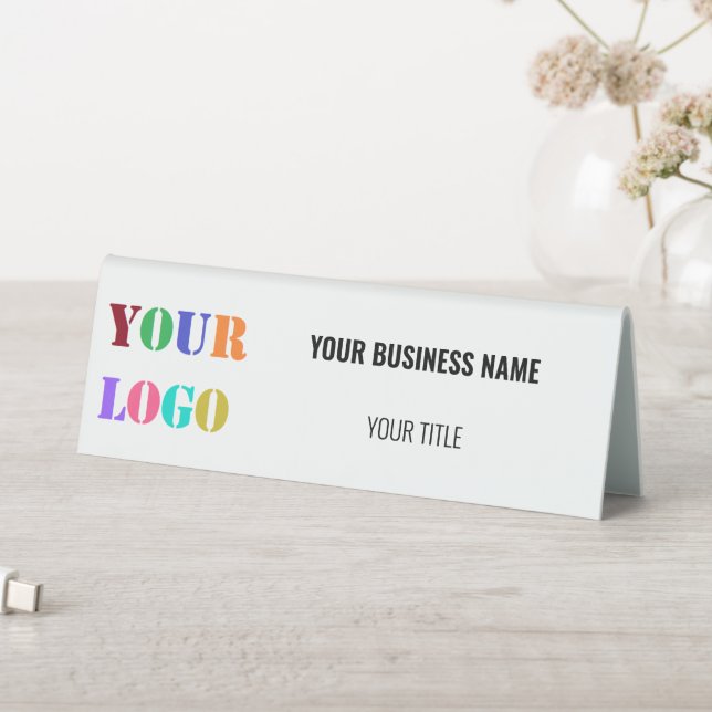 Custom Company Logo Name Business Table Tent Sign (In SItu (Table))