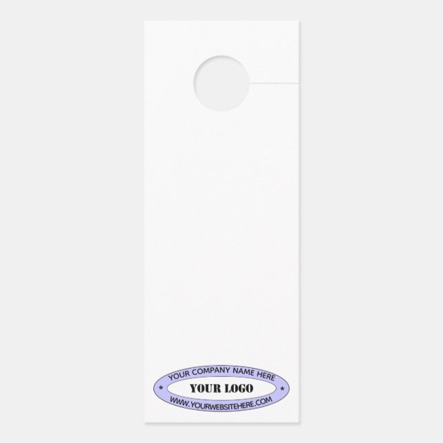 Custom Company Logo Name Door Hanger Template (Back)